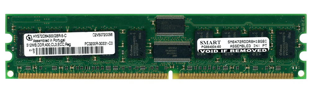 SERVER MEMORY INFINEON HYS72D64300GBR-5-C 512MB DDR-400MHz REG ECC CL3