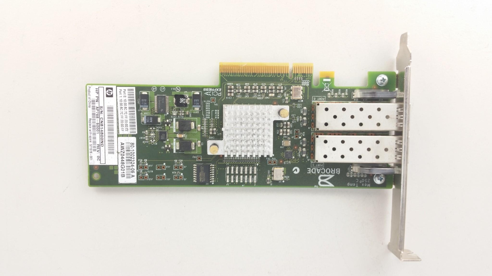 HP Brocade 571519-001 PCIe 4GB Fibre Channel Dual Port Host  Adapter AP768-60001