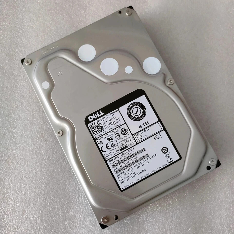 Compatible Dell 4TB 7.2K 6G 3.5" SAS HDD 12GYY 012GYY MG03SCA40 HDD