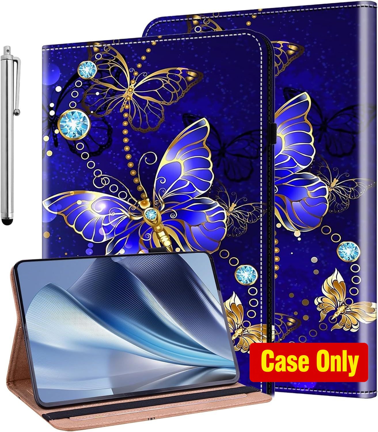 iPad 11th Generation 11 Inch 2025 Case, Diamond Butterfly Leather Flip Wallet, A