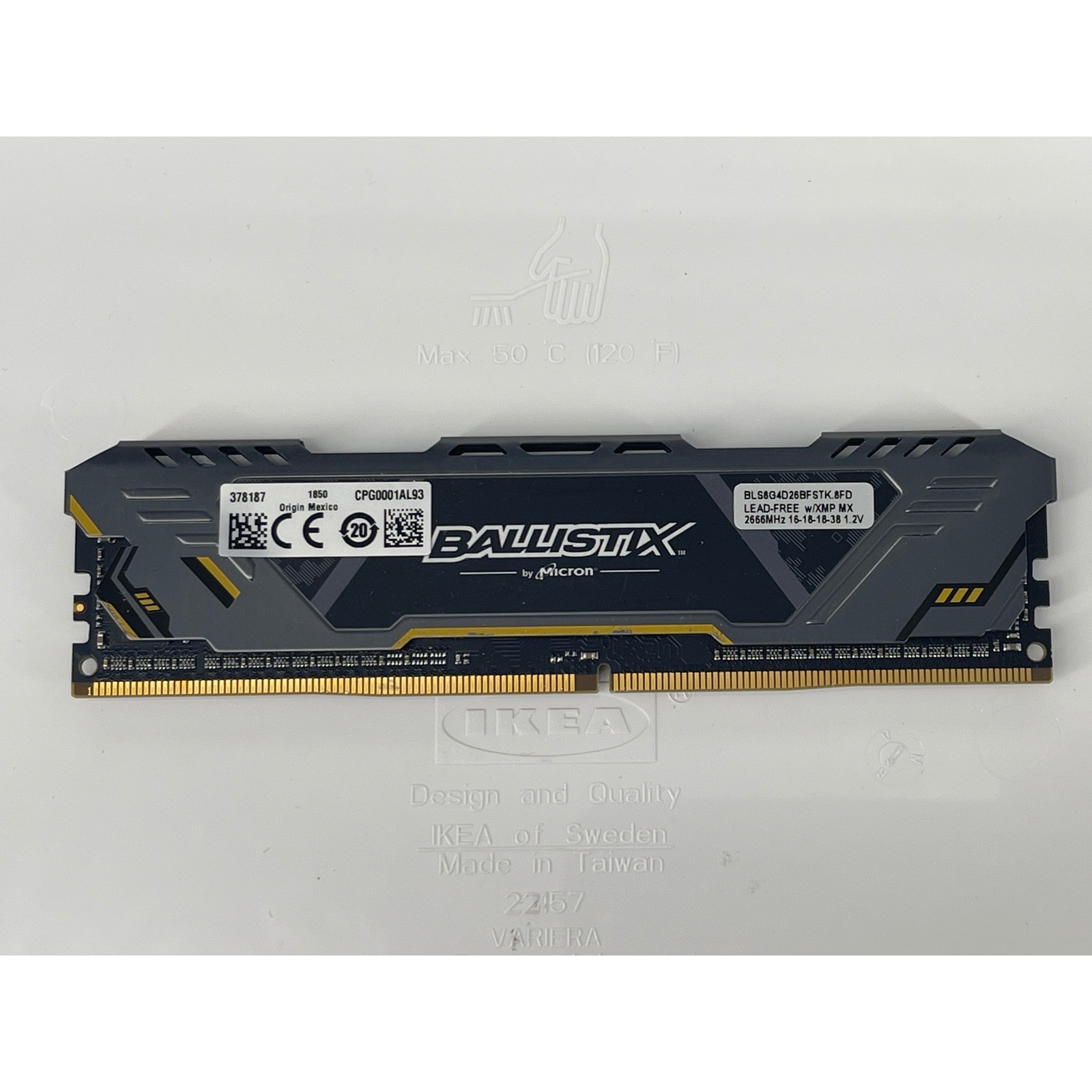 Crucial Ballistix Sport LT 8GB DDR4 2666MHz Desktop RAM BLS8G4D26BFSTK Gray 8GB