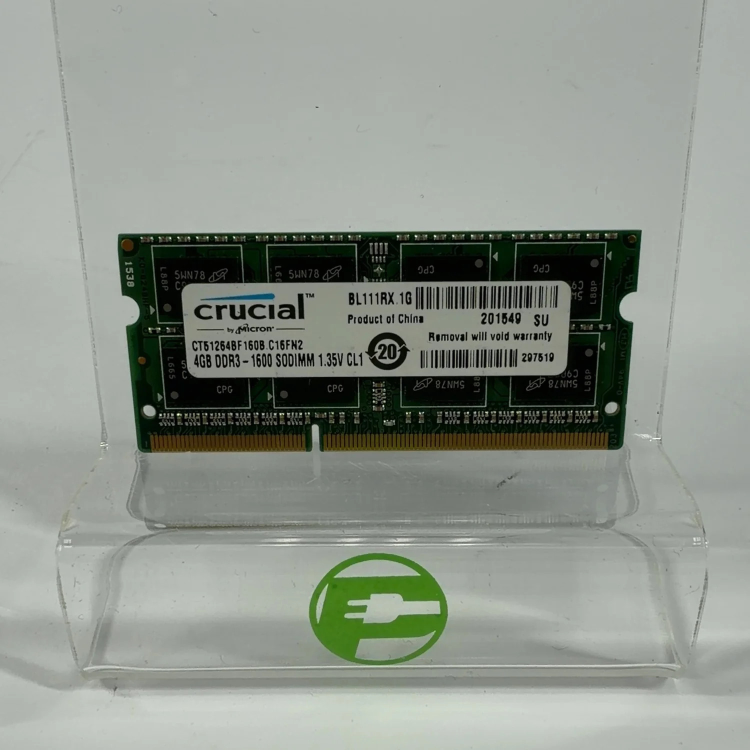 Crucial SODIMM 4GB (4x1GB) RAM DDR3 1600MHz BL111RX.1G