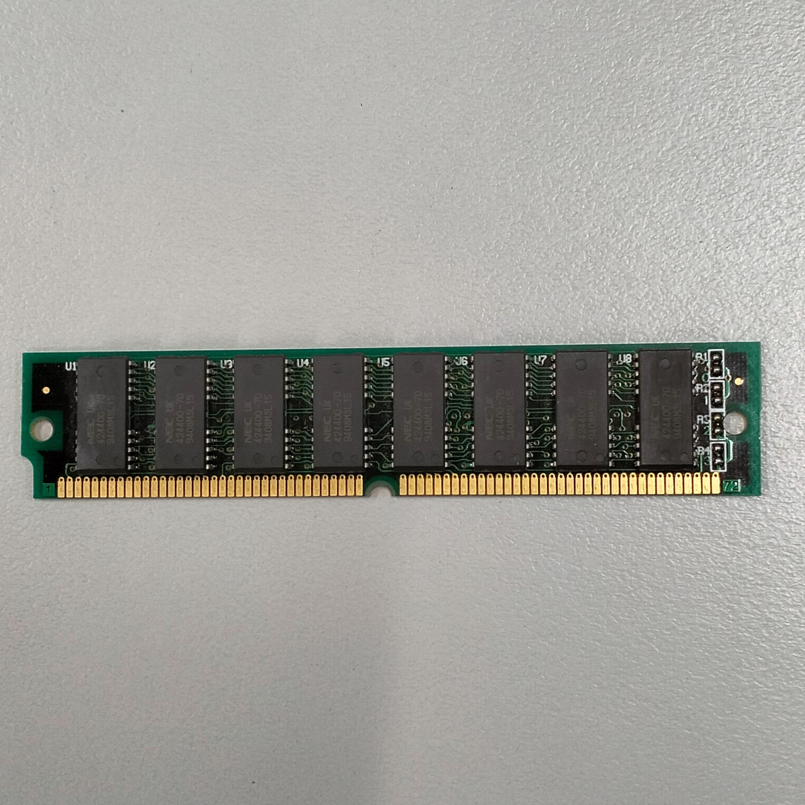 NEC 4MB FPM-RAM 70ns non-ECC 72-pin PS/2 SIMM 424400-70 9408MSL15 μPD424400-70