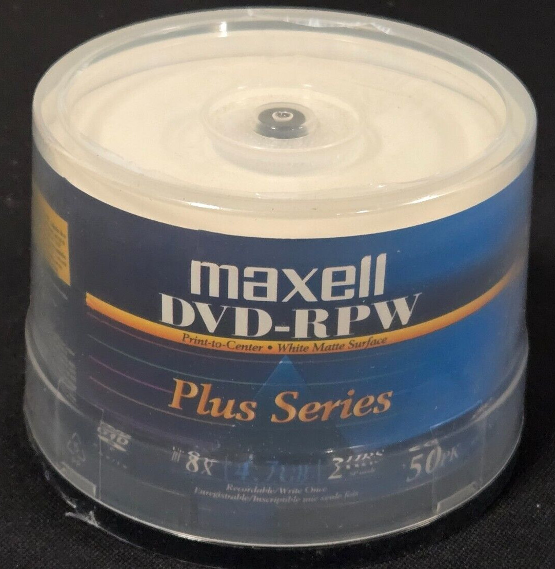 Maxell DVD-RPW 8x 4.7 GB Write-Once/ Recordable Disc Spindle 50pk 2HRS