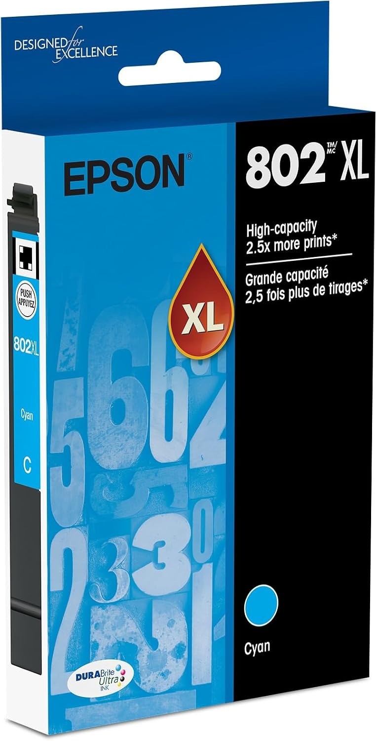 Epson 802XL Cyan High-Capacity Ink Cartridge T802XL220-S (FREESHIP)