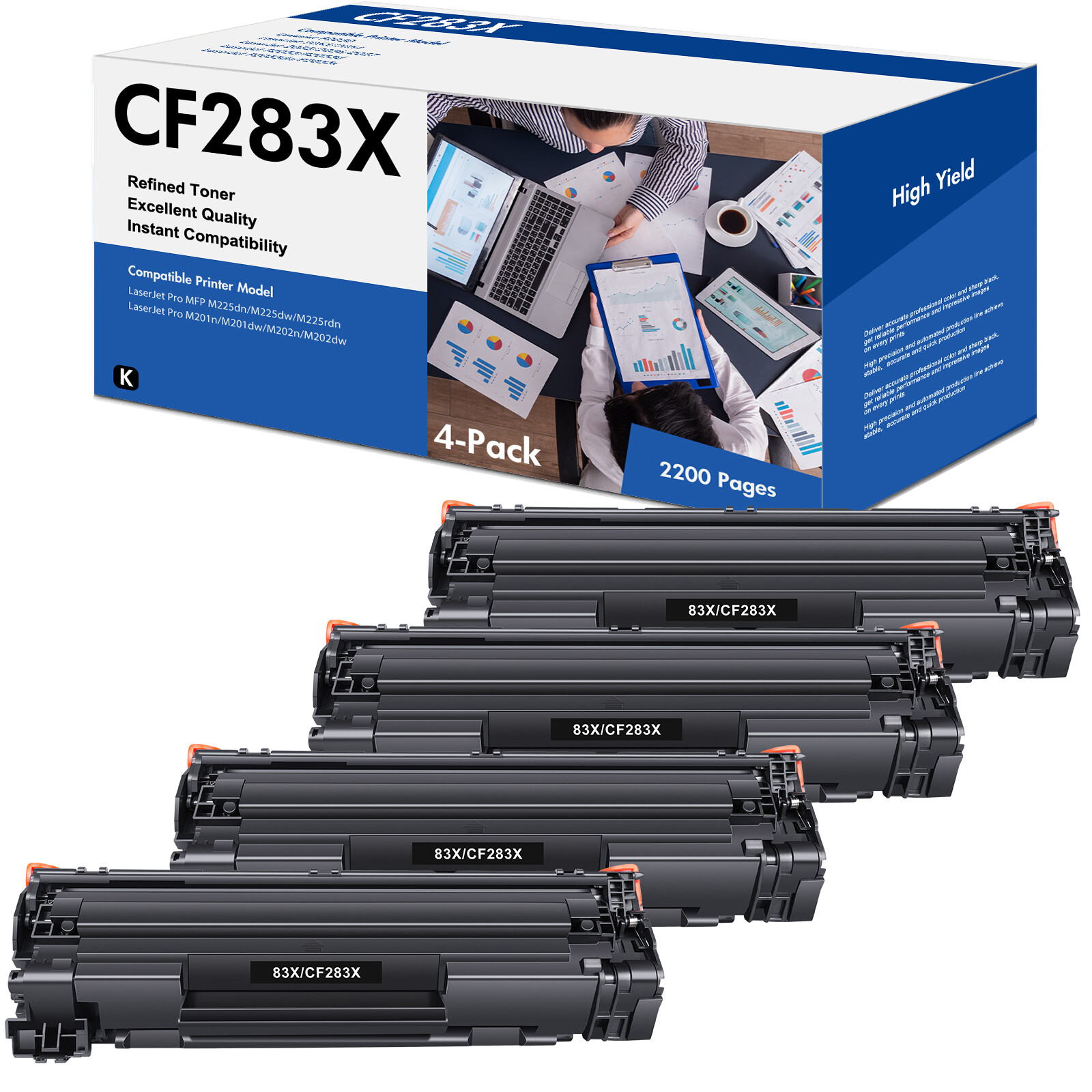 1-10 PACK CF283X 83X Toner Cartridge For HP LaserJet Pro M202dw MFP M225rdn LOT