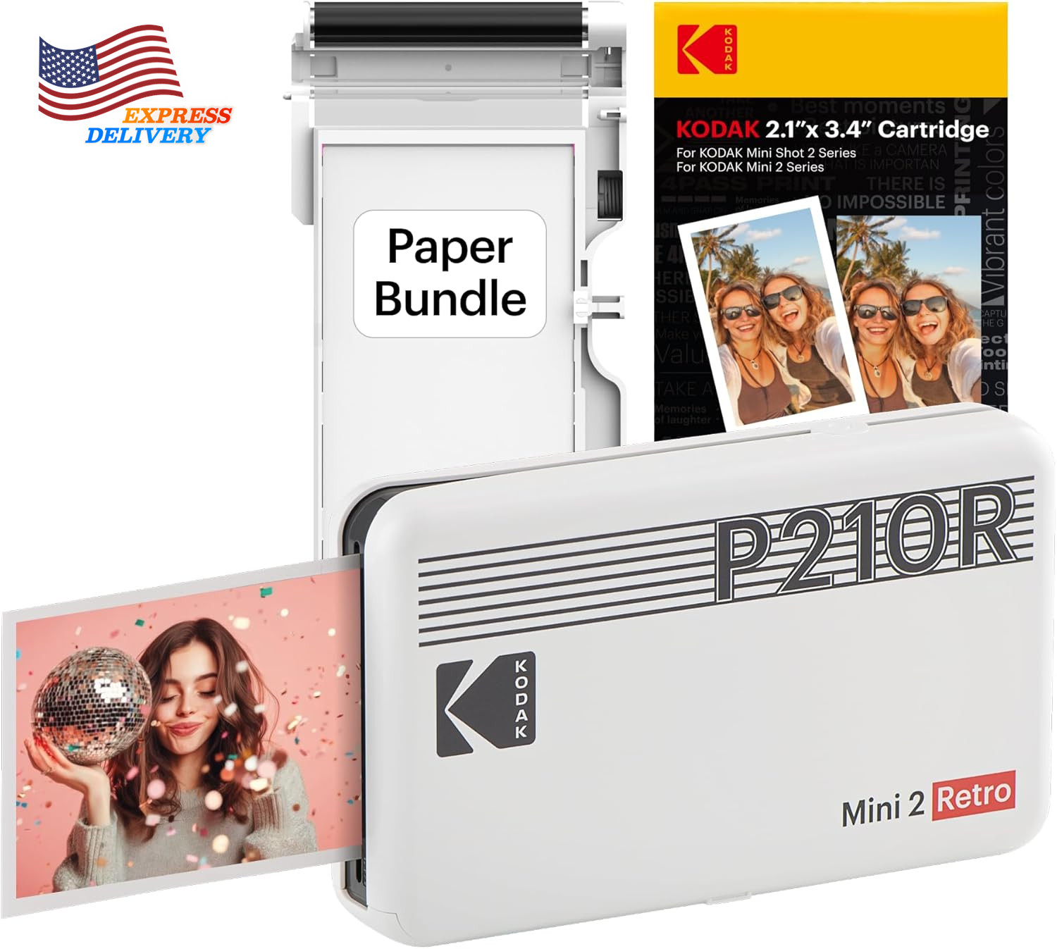 Mini 2 Retro 4PASS Portable Photo Printer 2.1X3.4 Inches 38 Sheets Bundle NEW US
