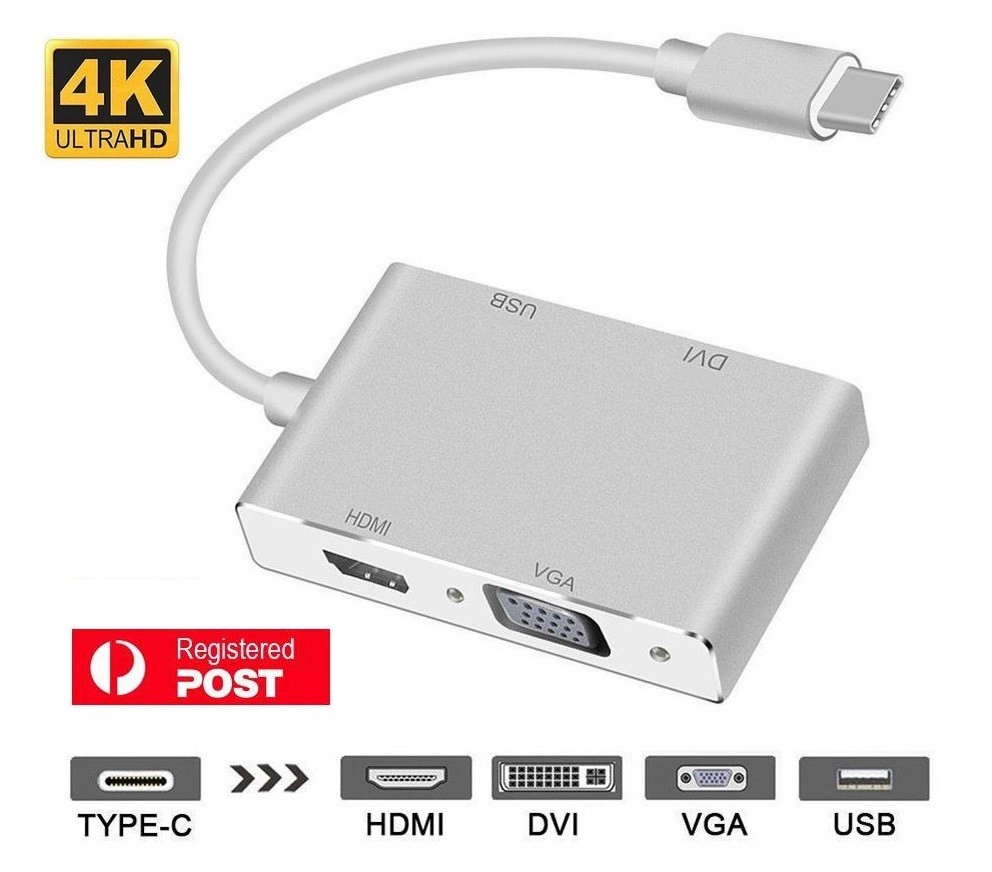 Samsung Galaxy S9 Plus S8 S9+ S8+ to TV Adapter DVI HDMI VGA USB3.0 4K*2K HD AU