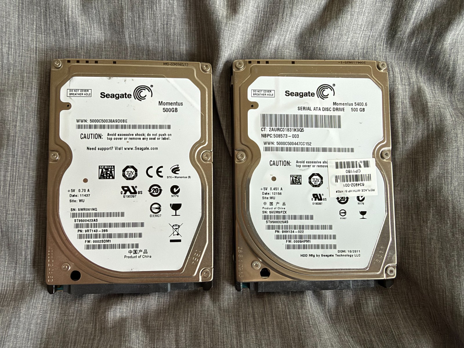 Seagate 2.5" SATA HDD 500GB - Set of 2