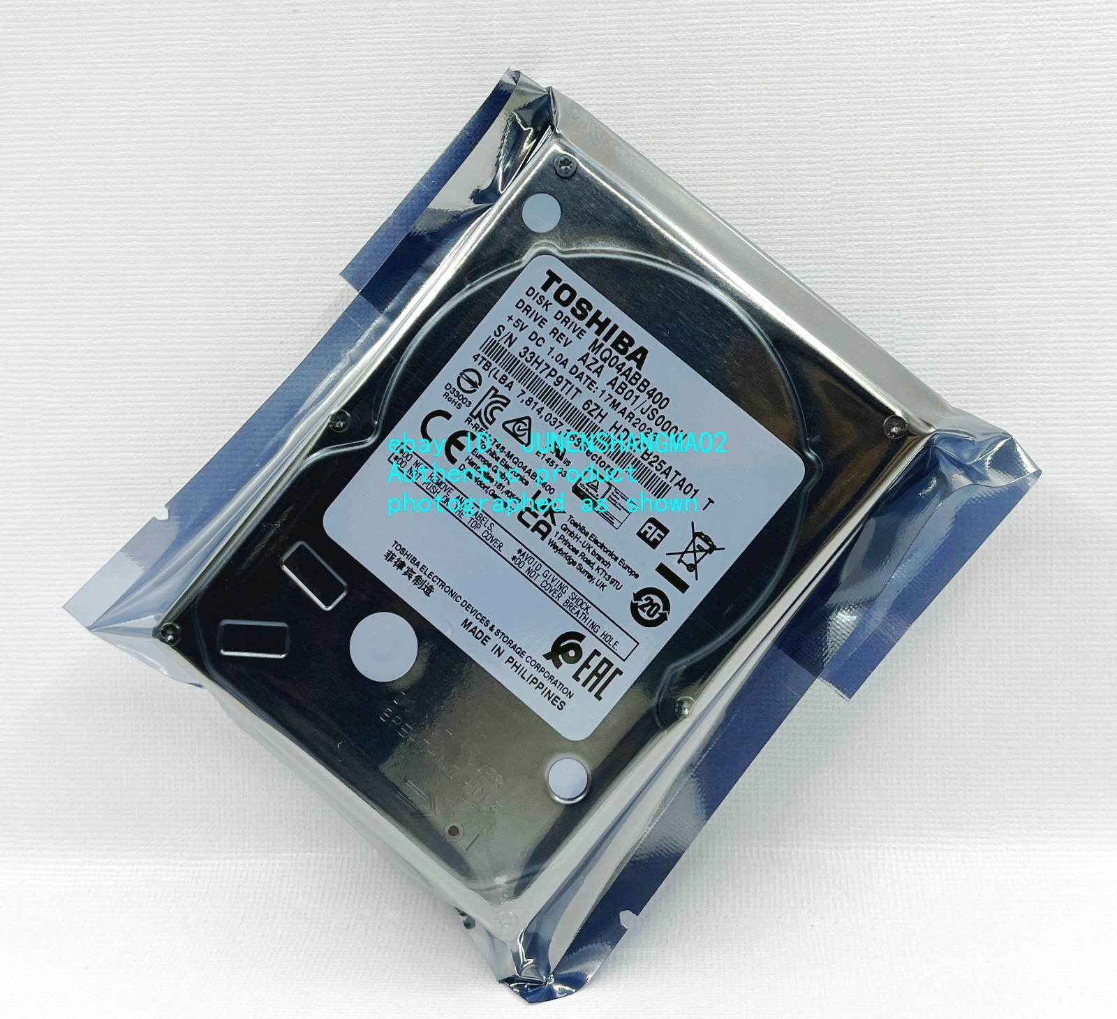 Brand new MQ04ABB400 Toshiba 4tb 2.5" notebook hard drive, thickness 15mm