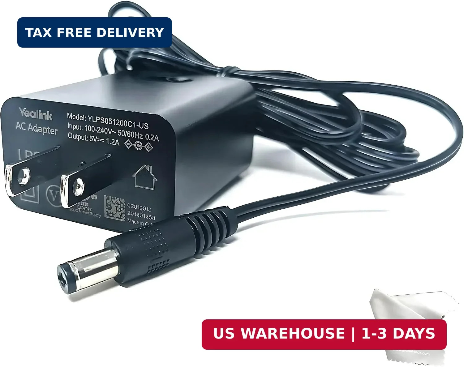 Yealink Power Adapter 5 Volt 1.2 Amp, Yealink Compatible Phones - T53, T53W, T26