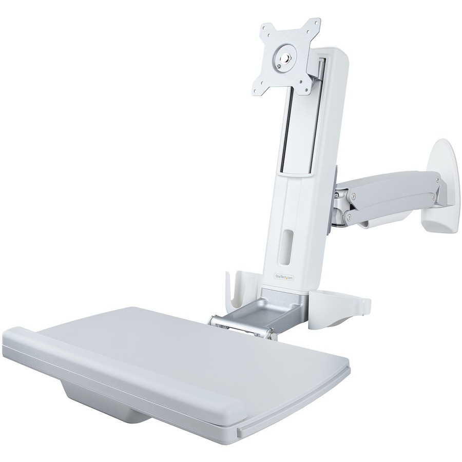 StarTech Wall Mount Workstation, Full Motion Sit Stand Desk w/ Height Adjustable