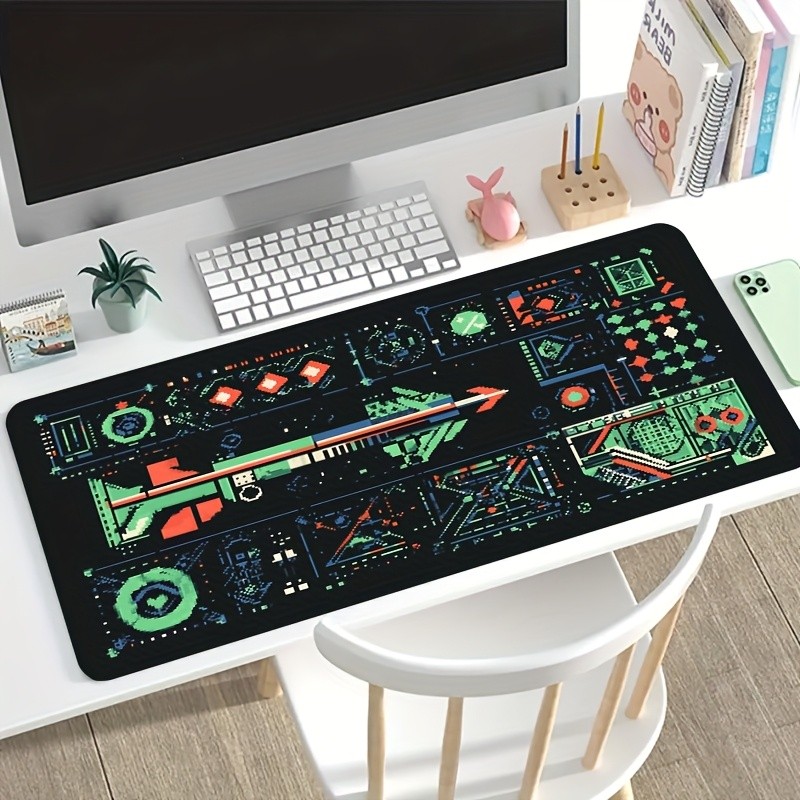 1 Large Gaming Mouse Pad | Non-slip Rubber Base, Extra Long Desktop Pad with P