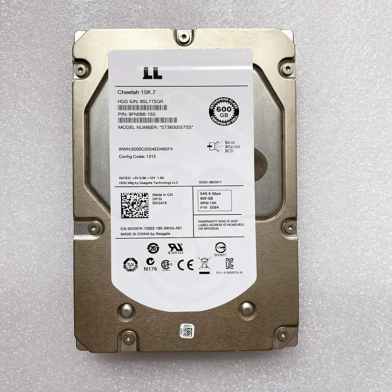 Original  SEAGATE ST3600057SS 600GB 3.5" 15K7 SAS Hard Drive 0W347K W347K TESTED