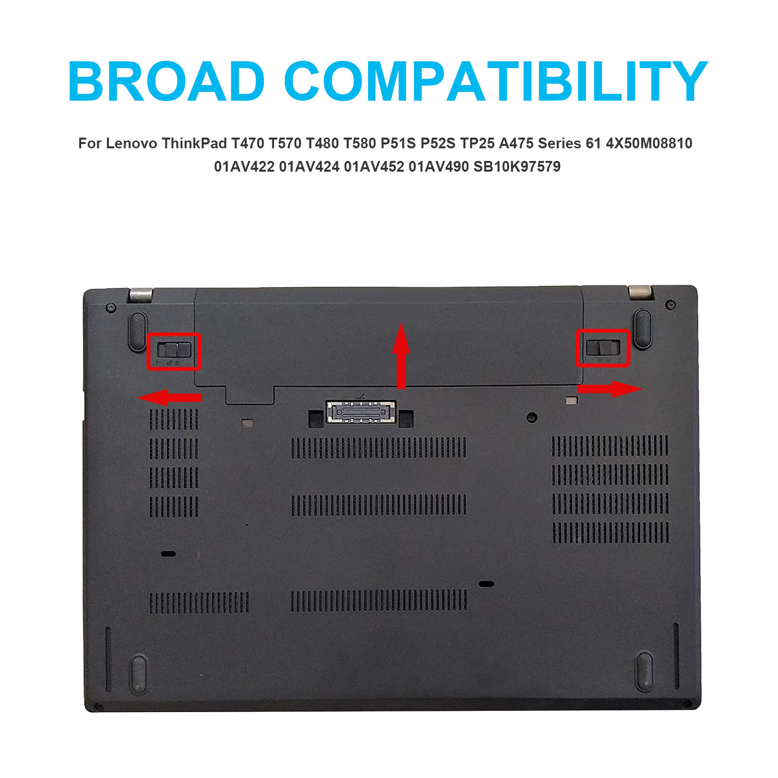 72Wh Battery for Lenovo ThinkPad T470 T480 T570 P51S 01AV427 01AV428 01AV423 61+