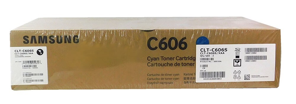SAMSUNG CLT-C606S Cyan Toner Cartridge - 2 pack