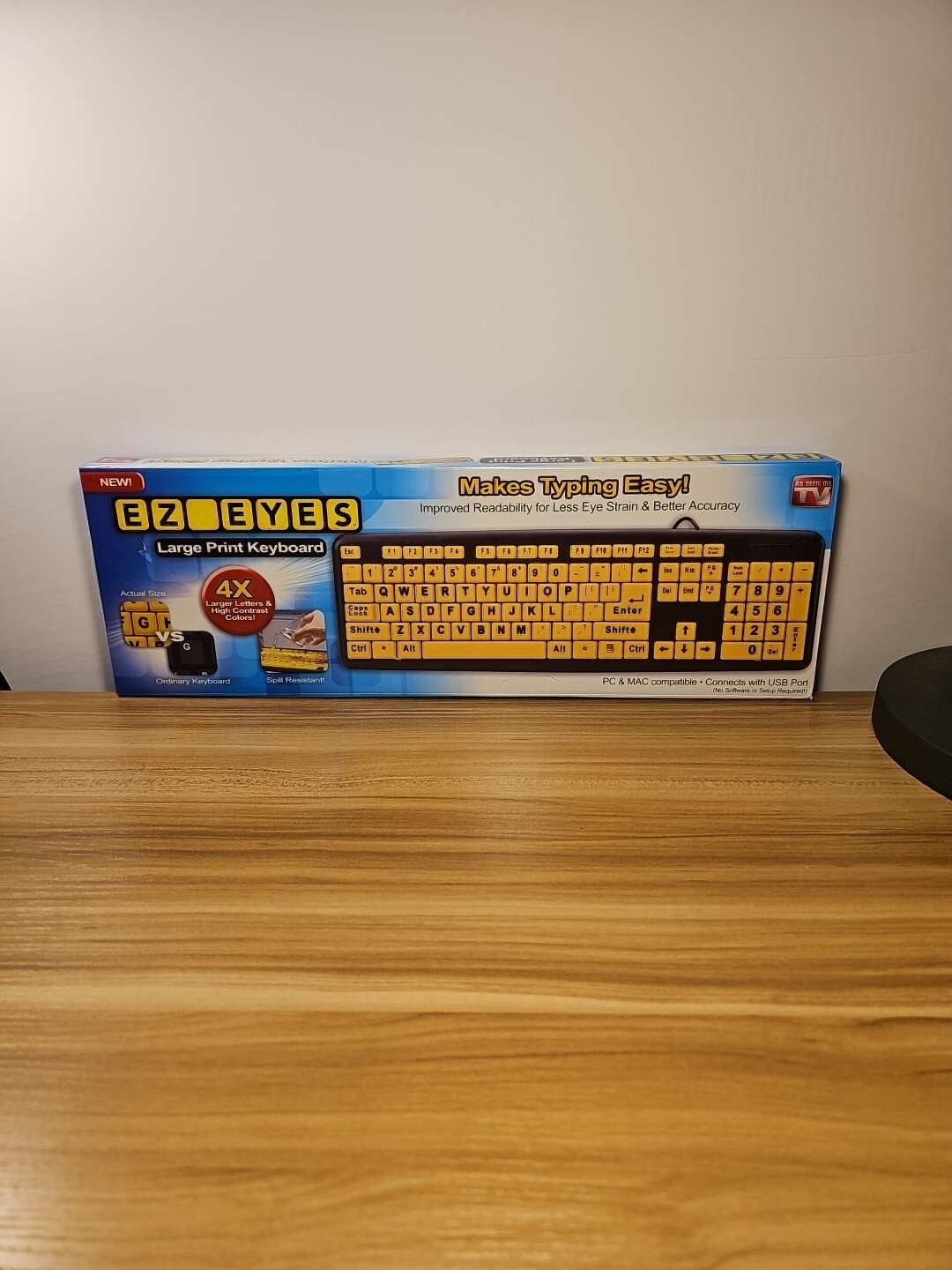 NEW EZ Eyes As Seen on TV Large Print Keyboard for Elderly and Vision Impaired