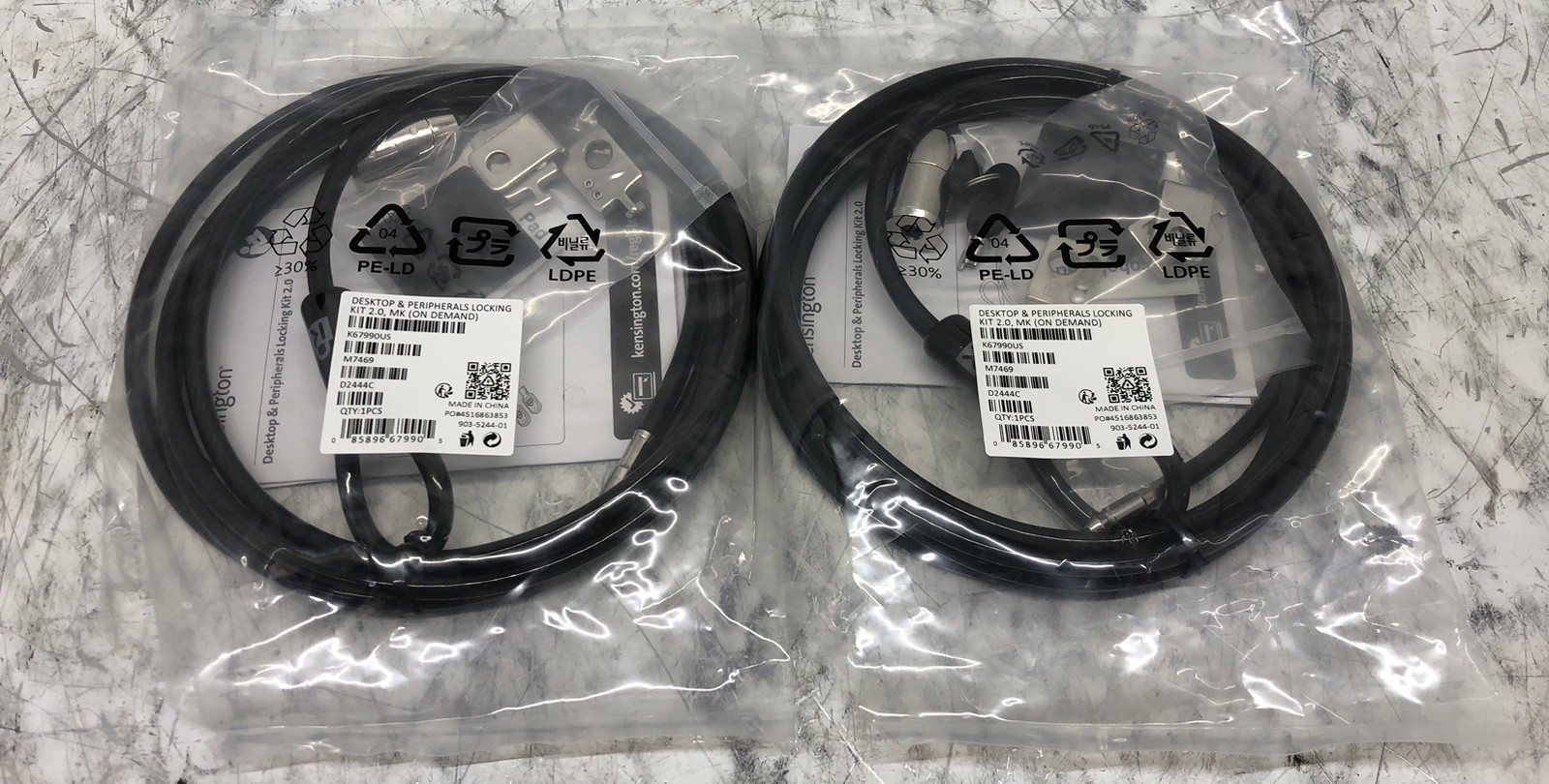 KENSINGTON DESKTOP AND PERIPHERALS LOCKING KIT 2.0 OPEN BOX RESEALED PAIR OF TWO