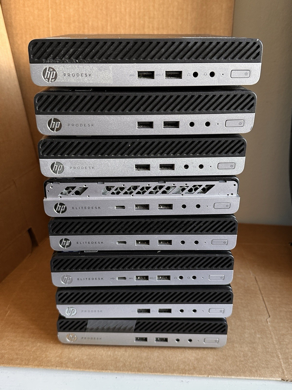 Lot Of (8) HP Mini Desktop (EliteDesk ProDesk) As Is - No Ram No SSD