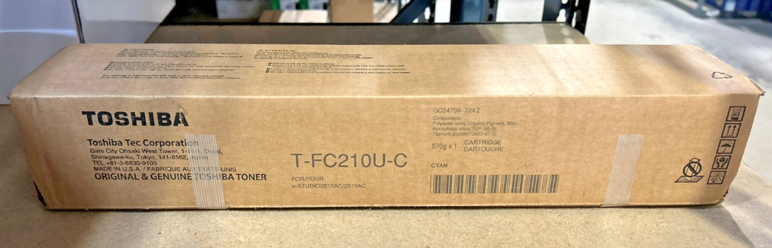 Genuine Toshiba TFC210UC / T-FC210U-C Cyan Toner for e-Studio 2010AC / 2510AC