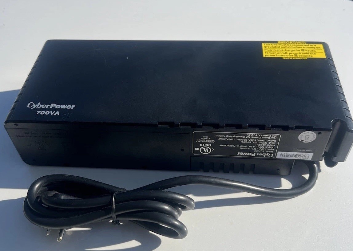CyberPower SL700U Standby UPS System, 700VA/370W, 8 Outlets, Slim Profile, Black