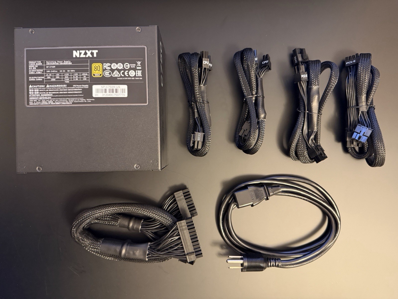NZXT C750 NP-C750M 750W PSU 80 Gold Certified