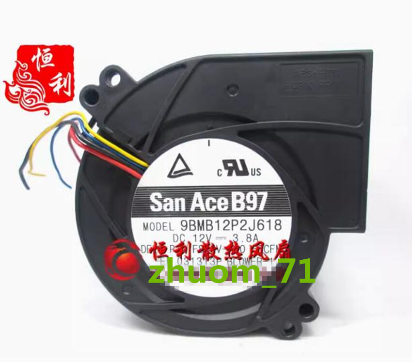 1PC Delta 9BMB12P2J618 12V 3.8A 9733 9CM High air volume barbecue exhaust fan