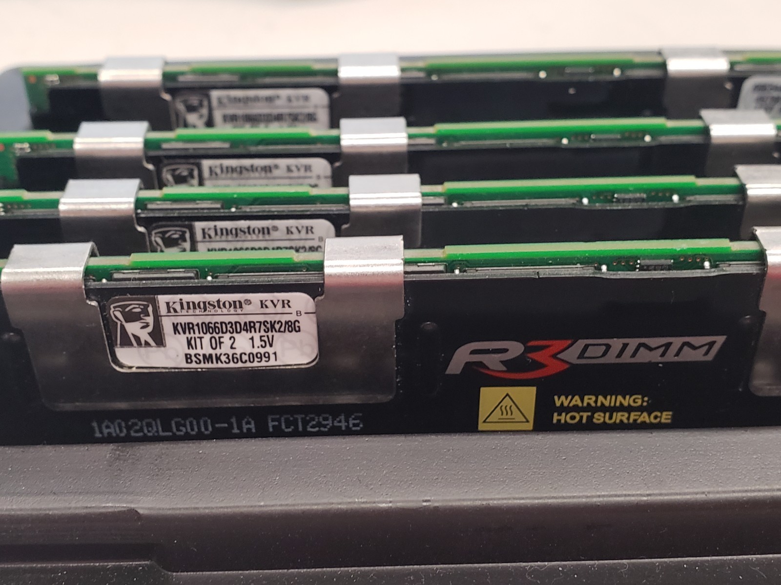 Kingston R3 DIMM - KVR1066d3d4r7SK2/8b. 4 Sticks 16GB total.
