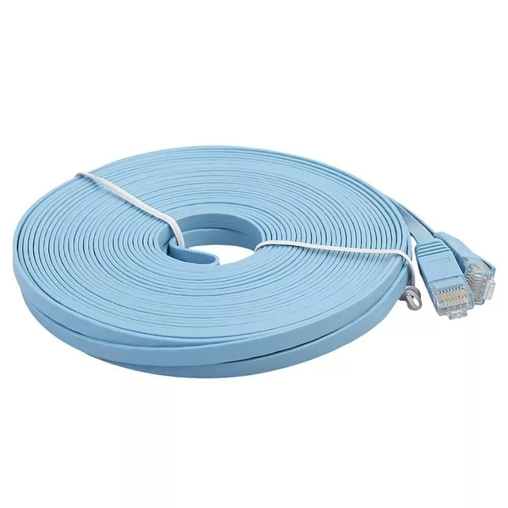 Cat6 RJ45 150ft Patch Cord Cable Flat 550mhz Ethernet Internet Network LAN Blue