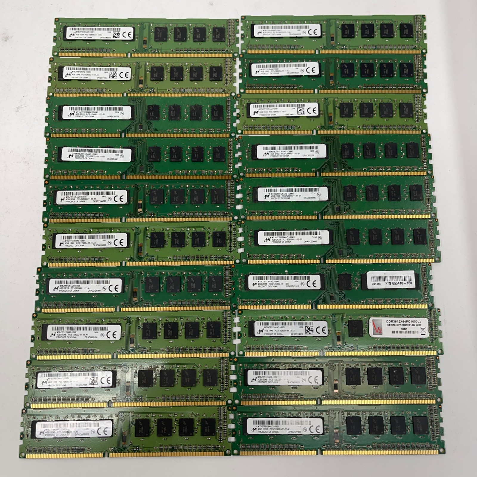 [Lot of 20] 4GB) Micron DDR3 1600MHz PC3-12800U Desktop RAM Memory DIMM *READ*