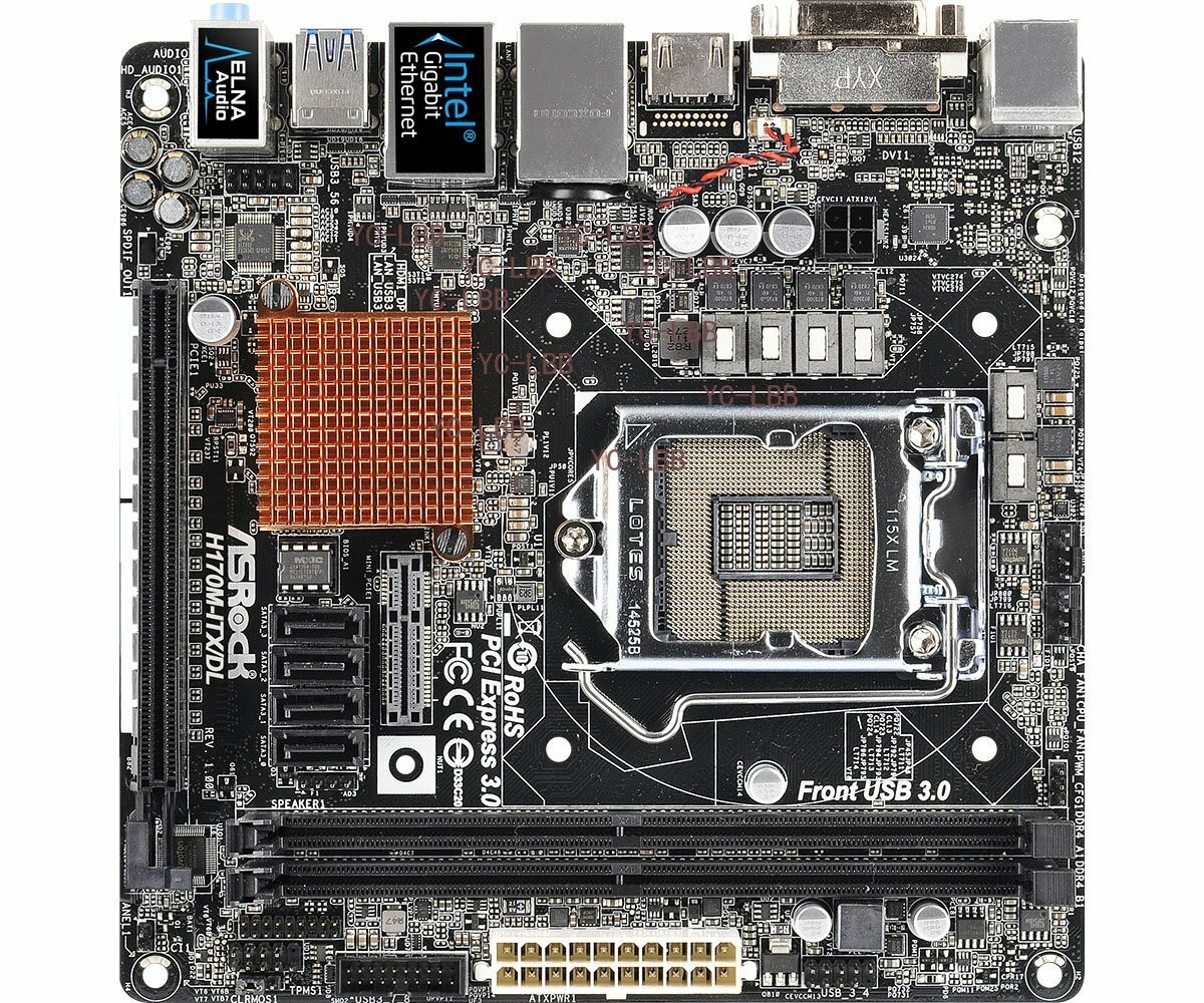 FOR ASROCK H170M-ITX/DL Motherboard LGA1151 Mini-ITX DDR4 WIFI 95% NEW TESTED OK