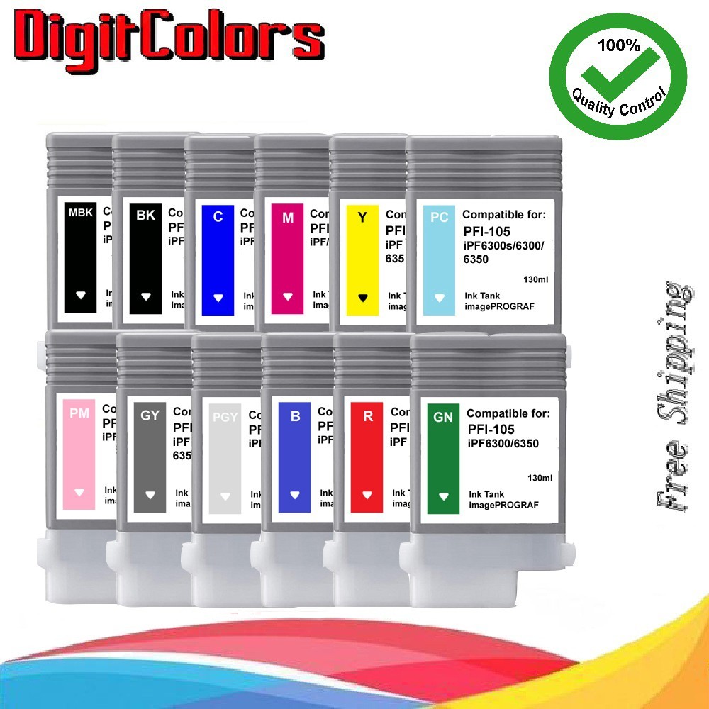 Any 3 colors of PFI-105 Ink Cartridge for Canon IPF 6300s IPF6300 IPF6350