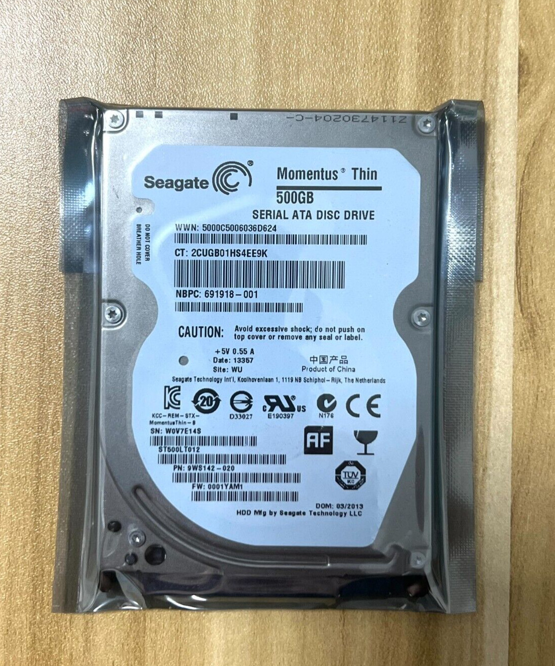 Seagate Thin HDD  ST500LT012 500GB 5400RPM 16MB SATA 2.5-Inch Slim 7mm Hard Driv