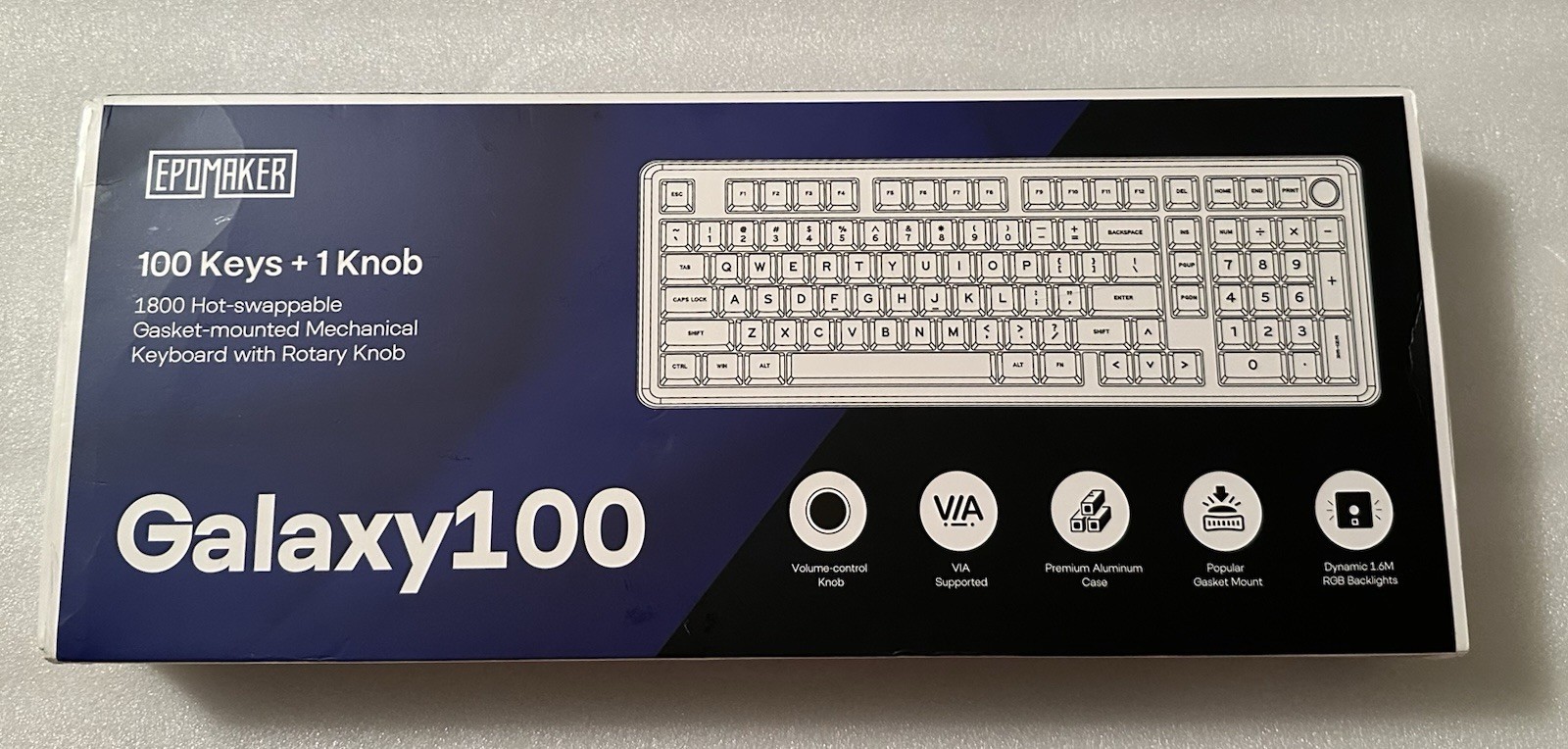 EPOMAKER Galaxy 100 QMK/VIA Wireless Gaming Keyboard, Aluminum Shell, Bluetooth