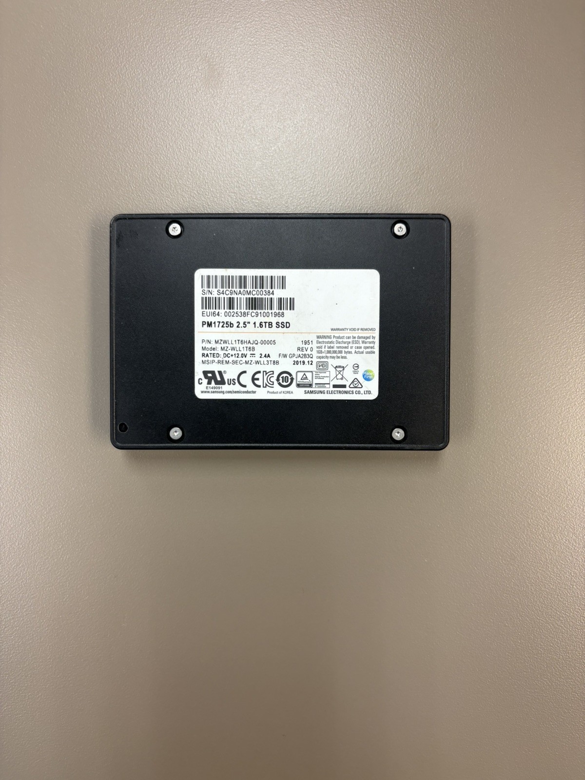 Samsung PM1725b 1.6TB PCIe NVMe Enterprise SSD MZ-WLL1T6B HHHL Tested