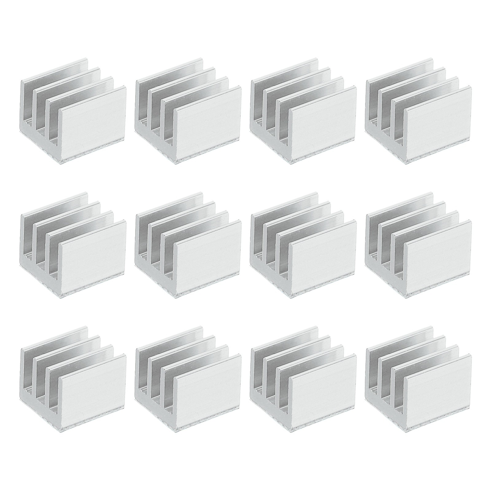12 Pcs Heatsink 7x7x6mm Aluminum Heat Sink with Thermal Blue Sticker White
