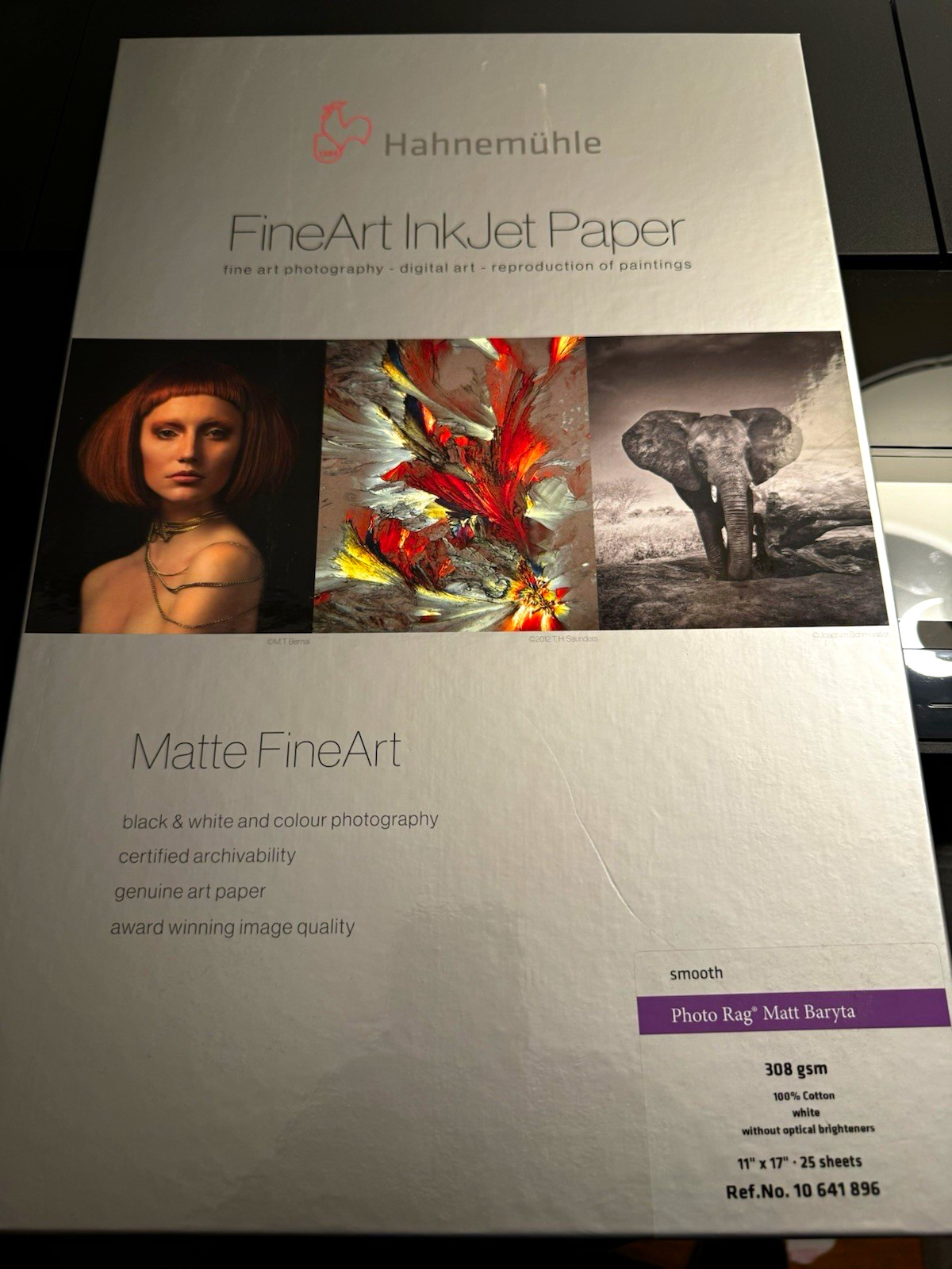 Hahnemühle Photo Rag Matt Baryta Matte 308gsm 11x17 23 Sheets White Inkjet