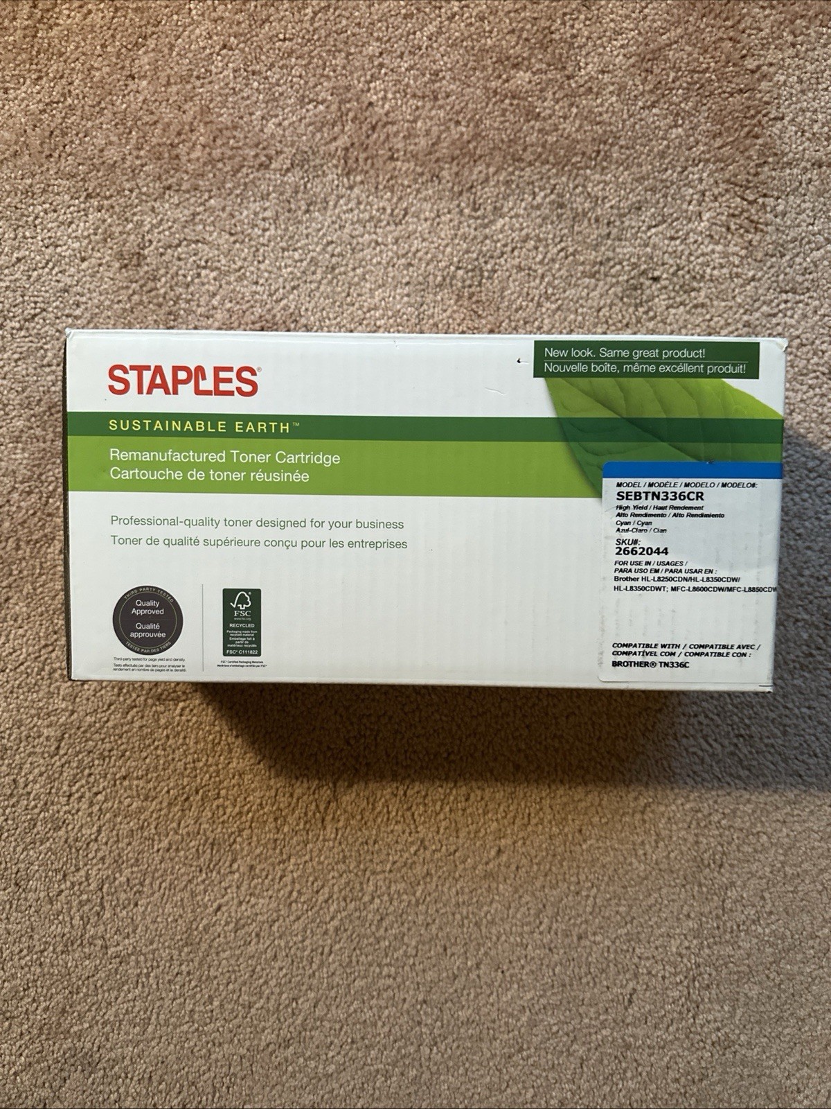 Staples Sustainable Earth Manufactured Toner Cartridge Cyan