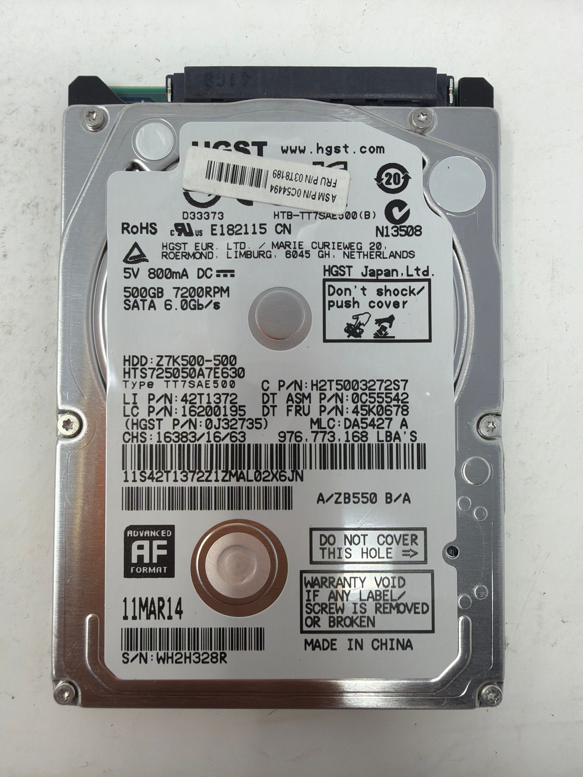 HGST HTS725050A7E630 500GB SATA 6.0Gb/s Grade B