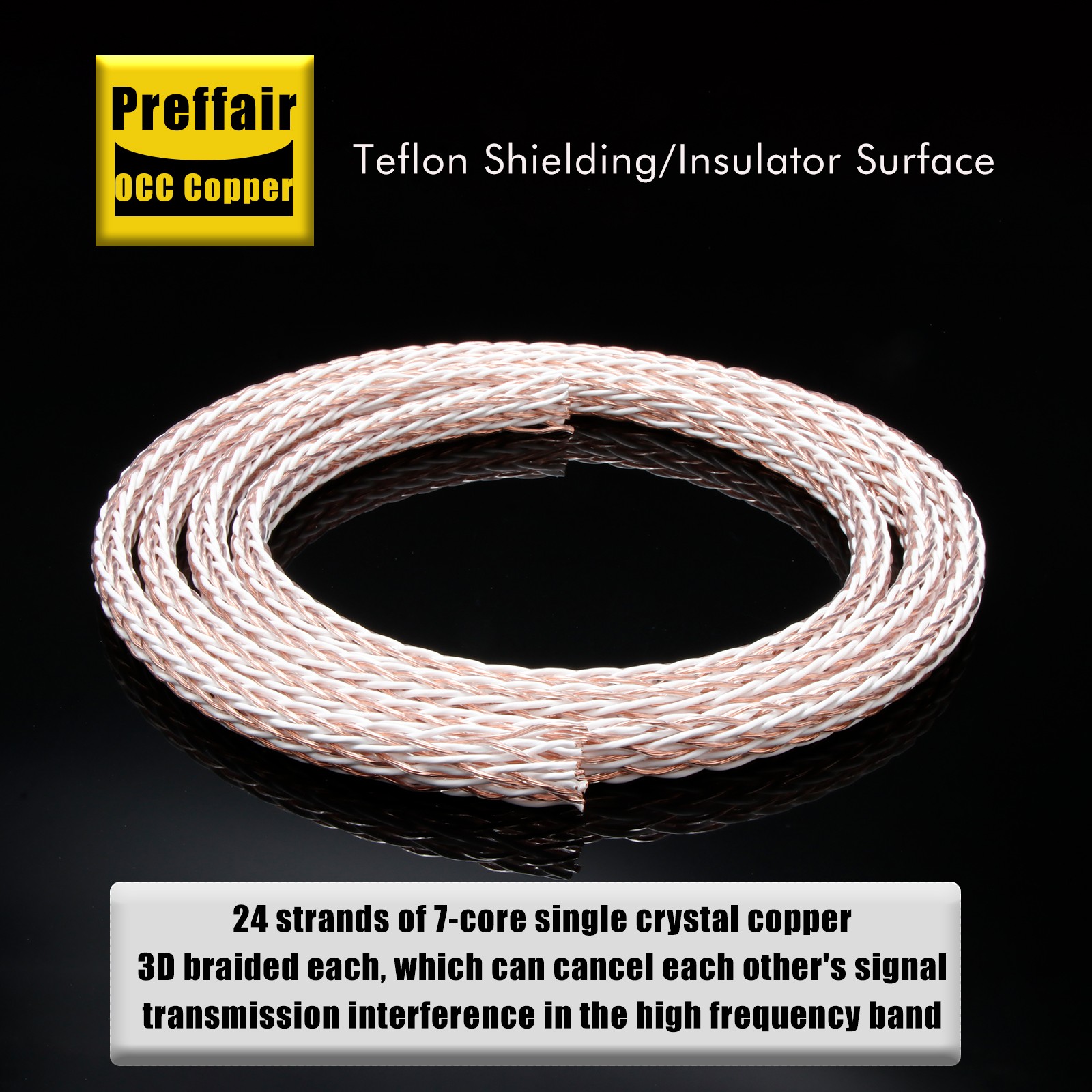 12TC 24 Strands 19AWG OCC Pure Copper Bulk Cable HiFi Speaker Digital Cords