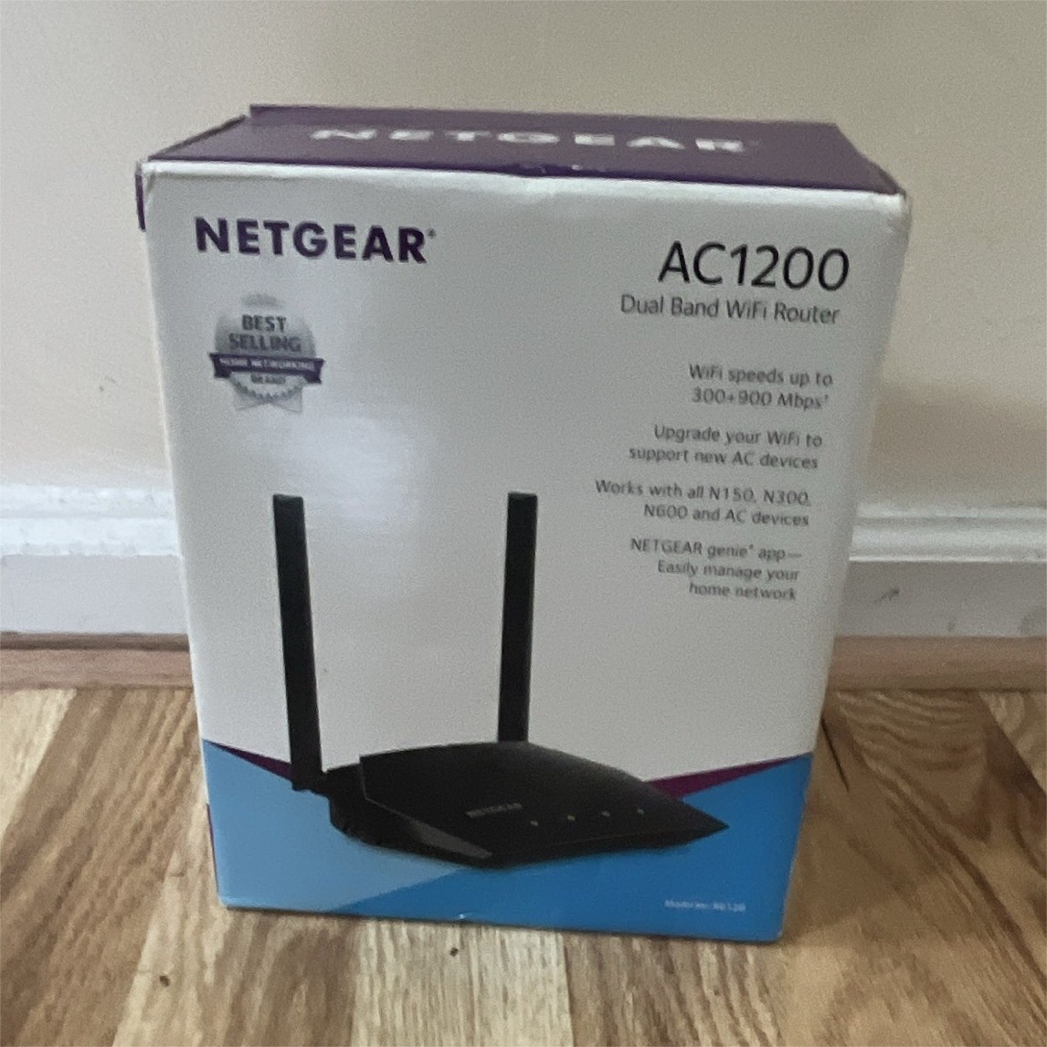 NETGEAR AC1200 Dual Band WiFi Router R6120, 4-Port, Black, Ethernet