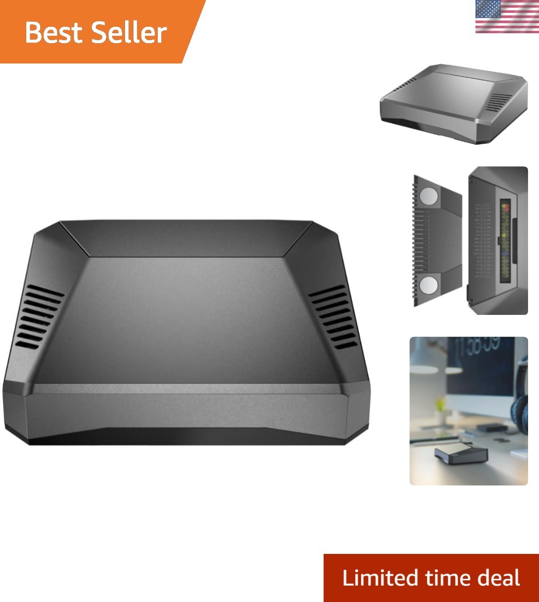 Argon ONE V2 Aluminum Case for Raspberry Pi 4 with Efficient Cooling