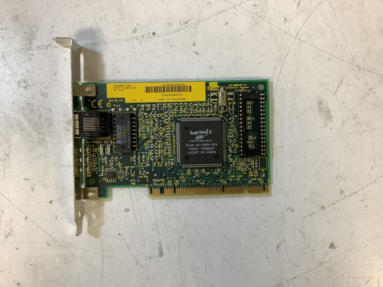 3Com 3C905B-TXNM Single-Port 10/100Mbps PCI Ethernet Adapter Card "Q5B"