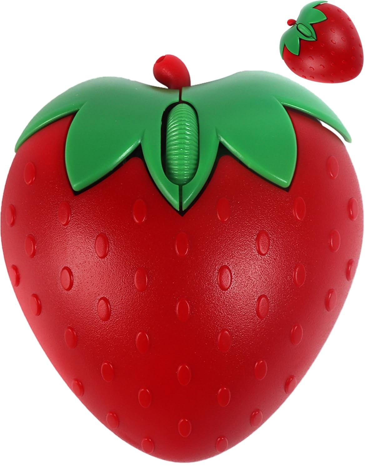 Wireless Bluetooth Mouse Cute Red Strawberry Shape Silent USB Optical Mac