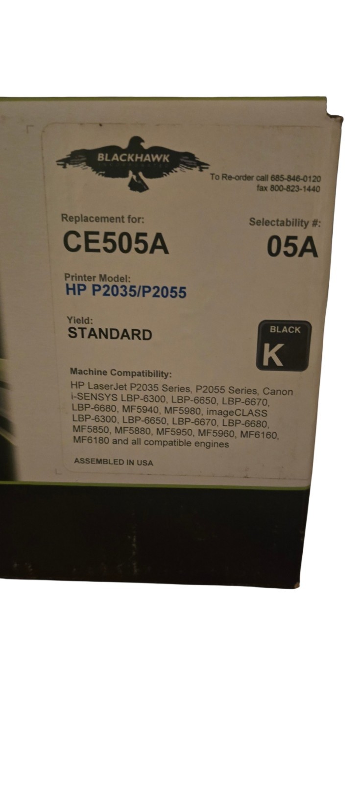 Premium Toner Cartridge 05A CE505A Eco Re-Engineering Laser Care