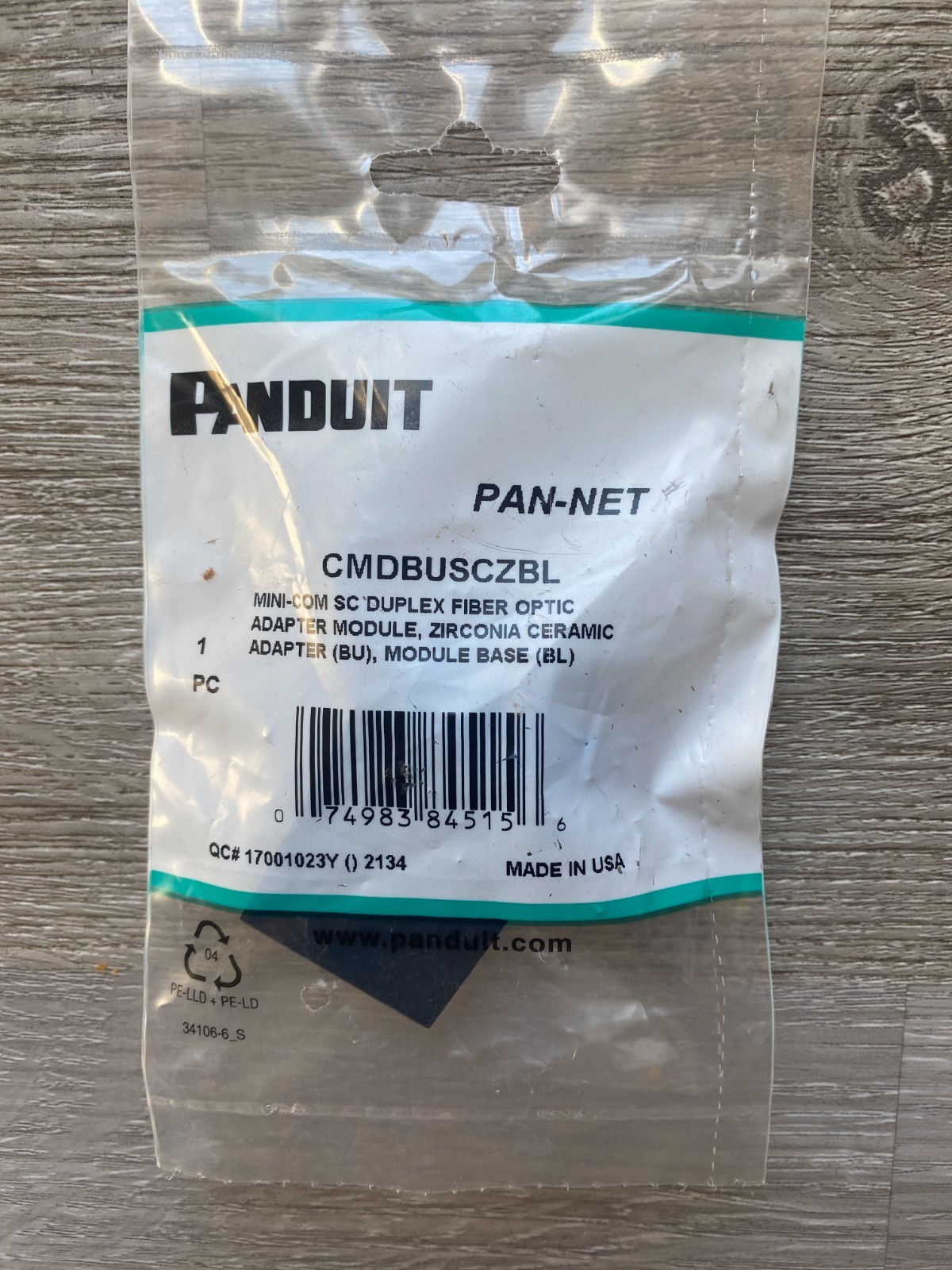 PANDUIT CMDBUSCZBL | Mini-Com Blue SC Duplex, Singlemode Duplex, Black Module