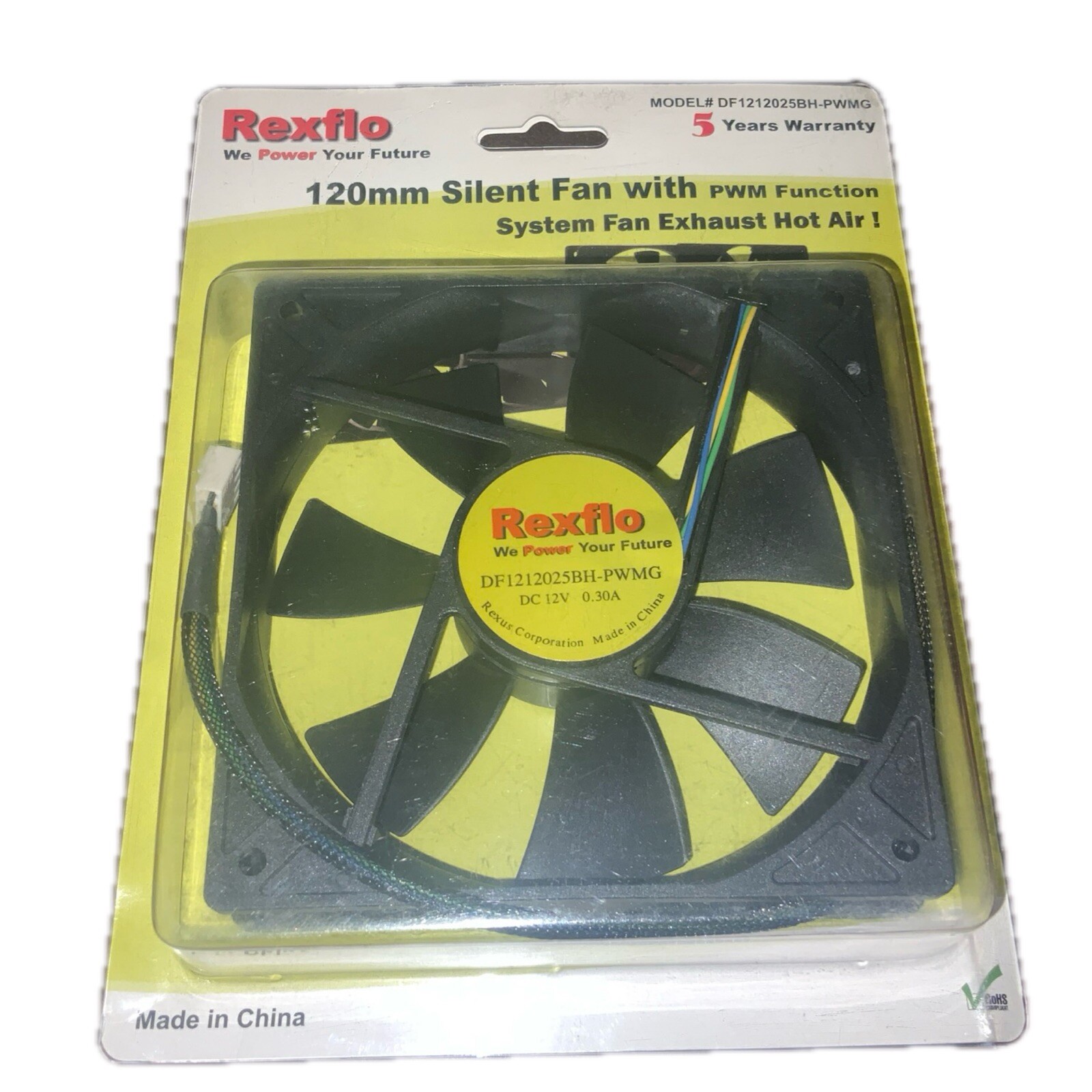 Rexflo 120mm Silent Case Fan w/ 4 pin fan power connector and PWM function