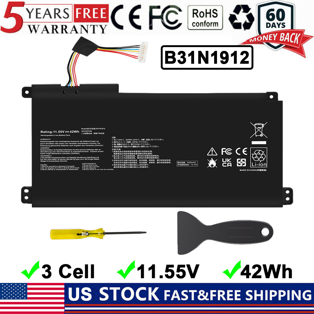 US B31N1912 Battery For ASUS VivoBook E410 E410MA L410MA E510 E510MA L510 L510MA