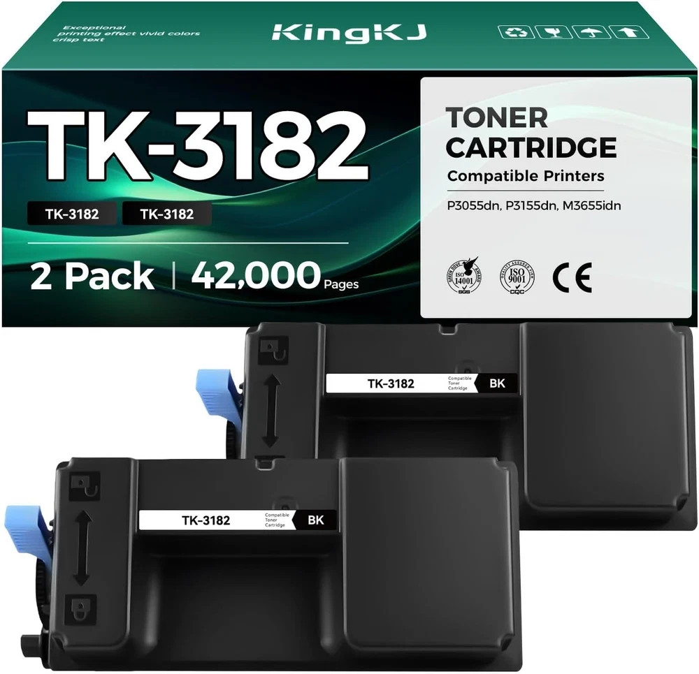 TK-3182 TK3182 Toner Cartridge Black 2-Pack High Capacity with Chip Replacement