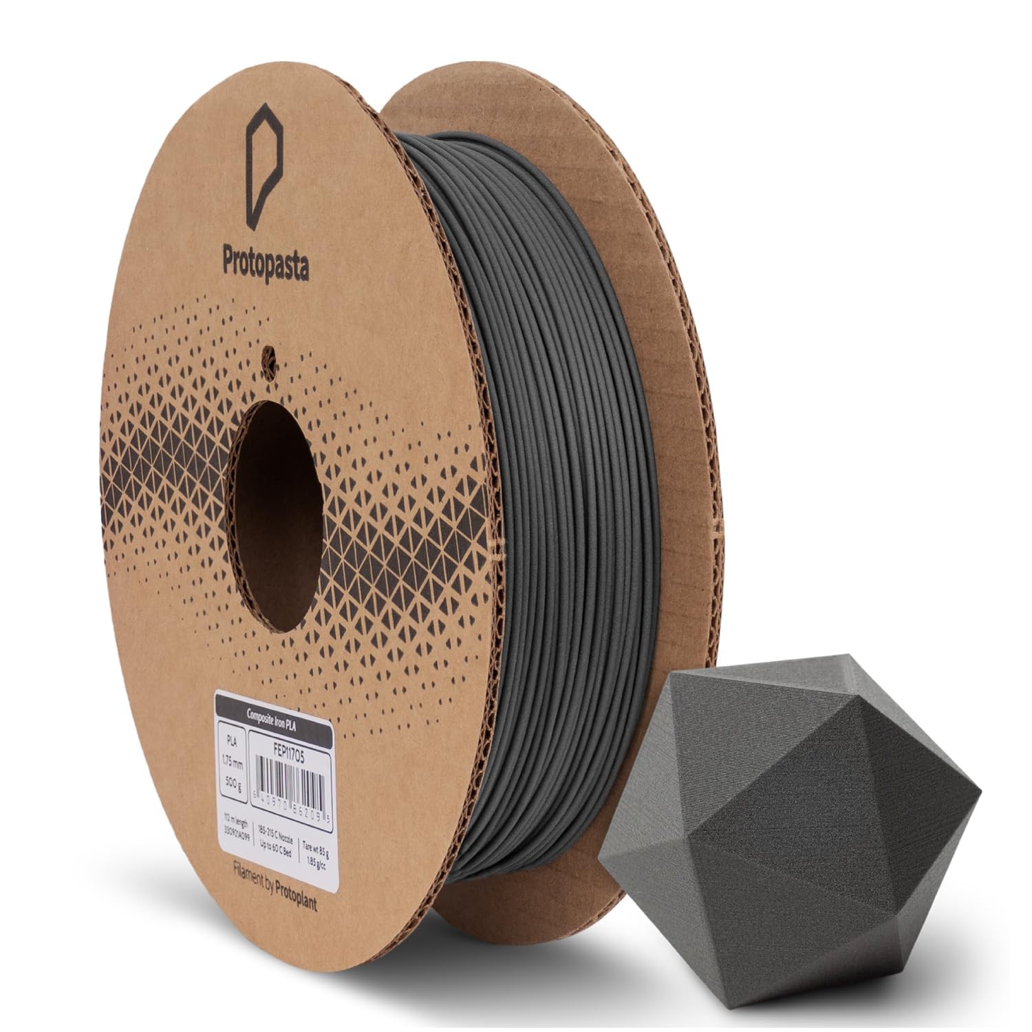 Protopasta Ferromagnetic Iron PLA 3D Printer Filament | ProtoPlant MetalFille...